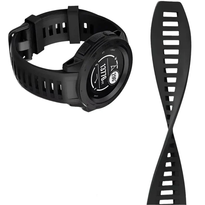 Habicare soft silicone strap for Garmin Instinct 1/2/Solar/Tactical series in five colors, designed for comfortable TWS wear.