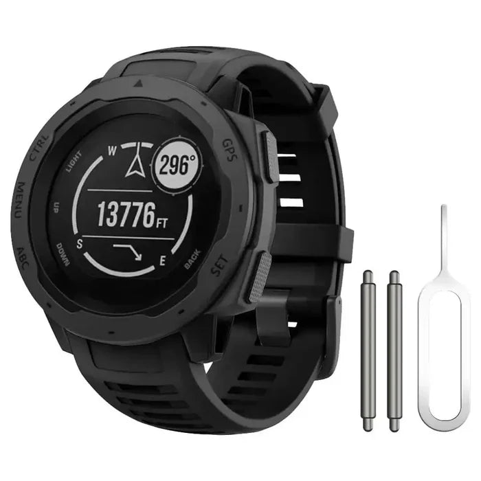 Habicare soft silicone strap for Garmin Instinct 1/2/Solar/Tactical series, available in five colors, TWS style, flexible and comfortable.