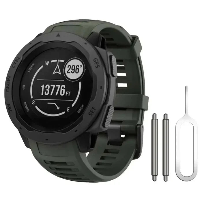 Habicare soft silicone strap for Garmin Instinct series, TWS style, available in five colors, designed for durability and comfort.