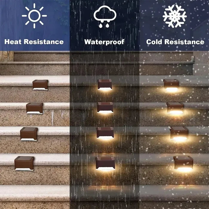 Set of solar LED waterproof outdoor lights by Habicare, available in 4, 8, 16, or 32 pack, ideal for garden and patio illumination.