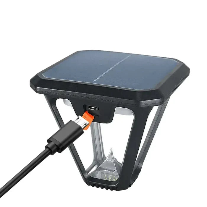 Habicare SS solar pathway lights with motion sensor illuminating a garden pathway at night.