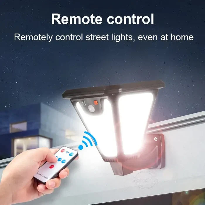 Habicare SS solar pathway lights with motion sensor illuminating a garden path at night.