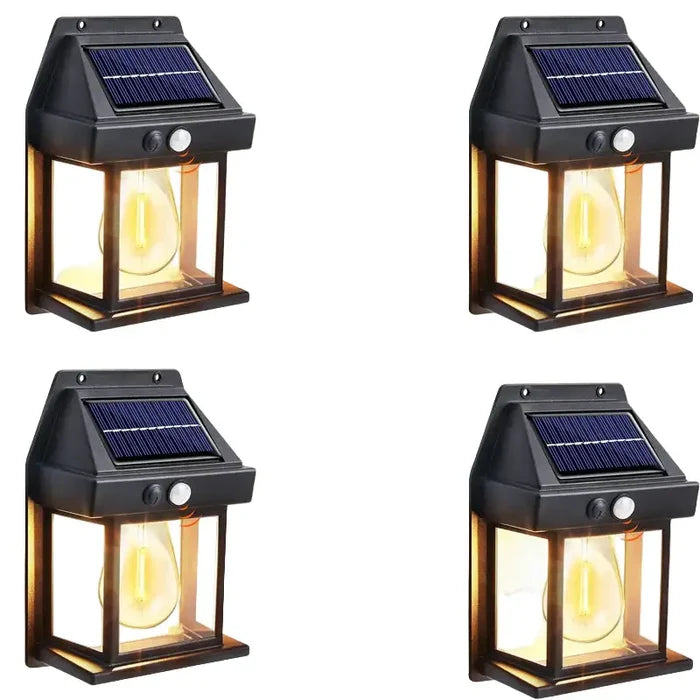 Habicare SS solar waterproof outdoor LED wall light with motion sensor, ideal for security and outdoor illumination.