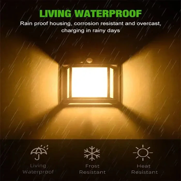 Habicare SS solar waterproof outdoor LED wall light with motion sensor, ideal for garden or exterior security lighting.