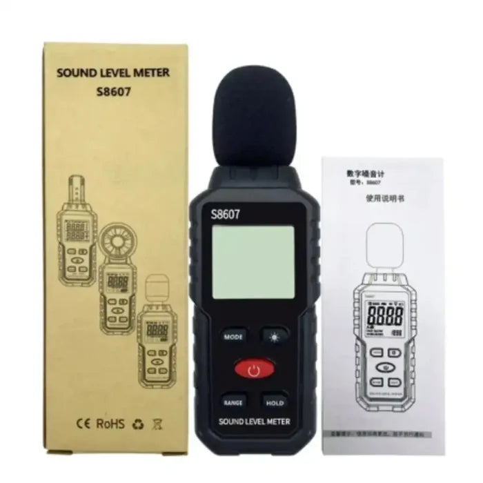Habicare HBC Sound Level Meter measuring noise levels with digital display and professional-grade sensor.