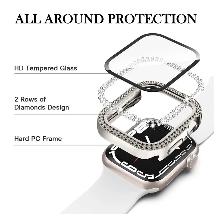 Habicare Sparkle Protective Case for Apple Watch Series 1, 2 & 3 38mm, TWS style with glitter finish, designed for Apple Watch.