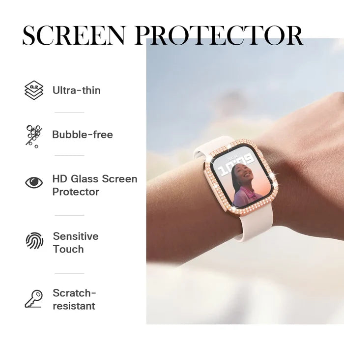 Habicare Sparkle protective case for Apple Watch Series 10 46mm, TWS style with glitter finish, designed for Apple Watch 10.