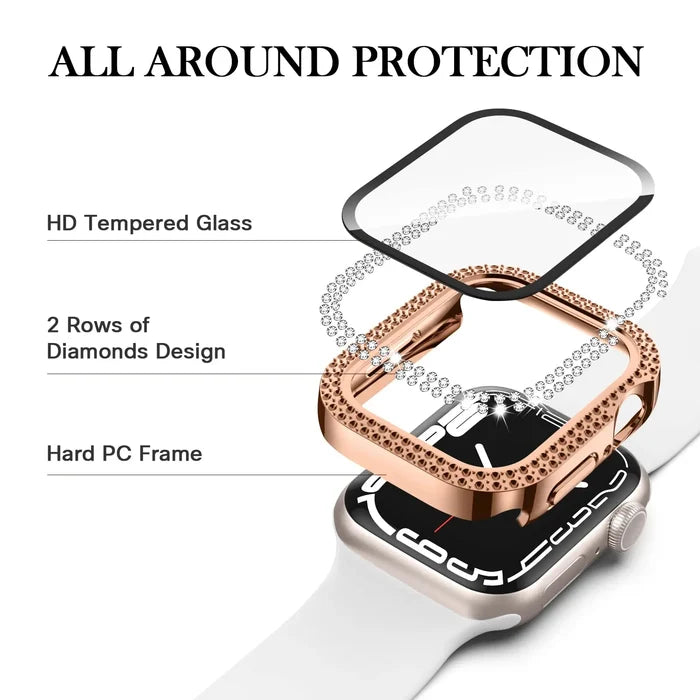 Habicare Sparkle protective case for Apple Watch Series 10 46mm, TWS style with glittery finish, designed to fit the smartwatch.