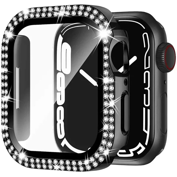 Habicare Sparkle protective case for Apple Watch SE 44mm series, TWS style, with a shiny, decorative design.