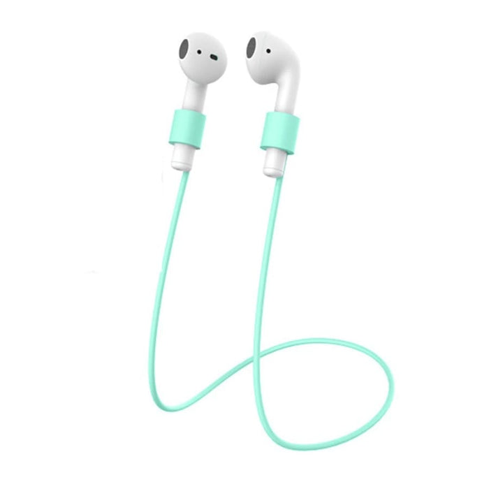 Mint green sports earphone lanyard by 9eight5, designed to secure and organize earphones during workouts or outdoor activities.