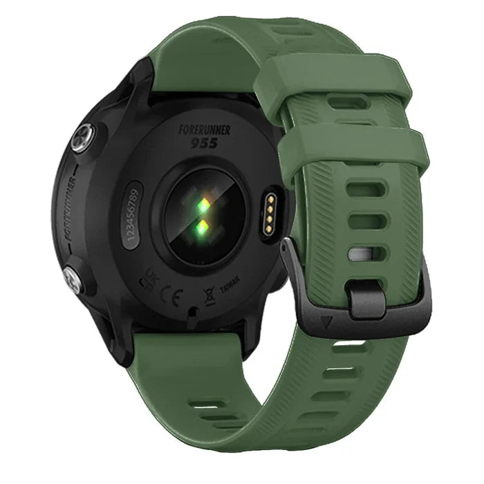 Habicare sports silicone strap for Garmin Forerunner series, 22mm TWS band in various colors, flexible and durable watch accessory.