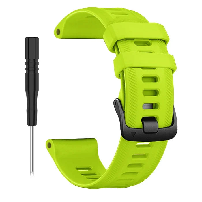 Colorful TWS sports silicone strap for Garmin Forerunner series, 22mm width, by Habicare, displayed in multiple vibrant shades.