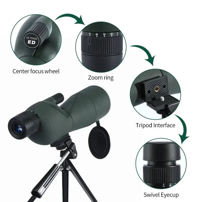 Habicare SS spotting scope monocular with adjustable zoom and eyepiece, ideal for outdoor wildlife observation.