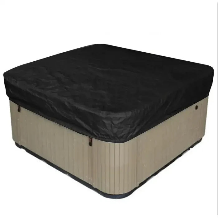 Habicare square hot tub cover in waterproof, anti-UV material, designed for outdoor spas, available in four colors.