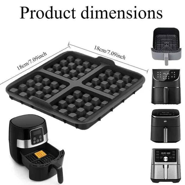 Square waffle mold for air fryer, non-stick baking pan from ShopHub NZ, designed for easy waffle making and even cooking.