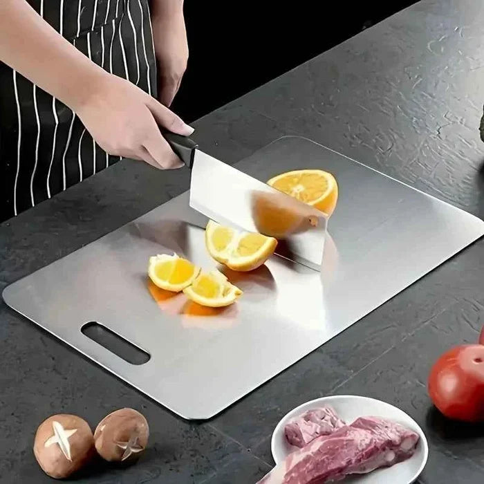 Stainless steel chopping boards by ShopHub NZ, durable and sleek cutting boards for kitchen food preparation.