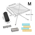 Stainless steel Habicare foldable camping fire pit and BBQ rack with adjustable legs for outdoor cooking and campfire setup.