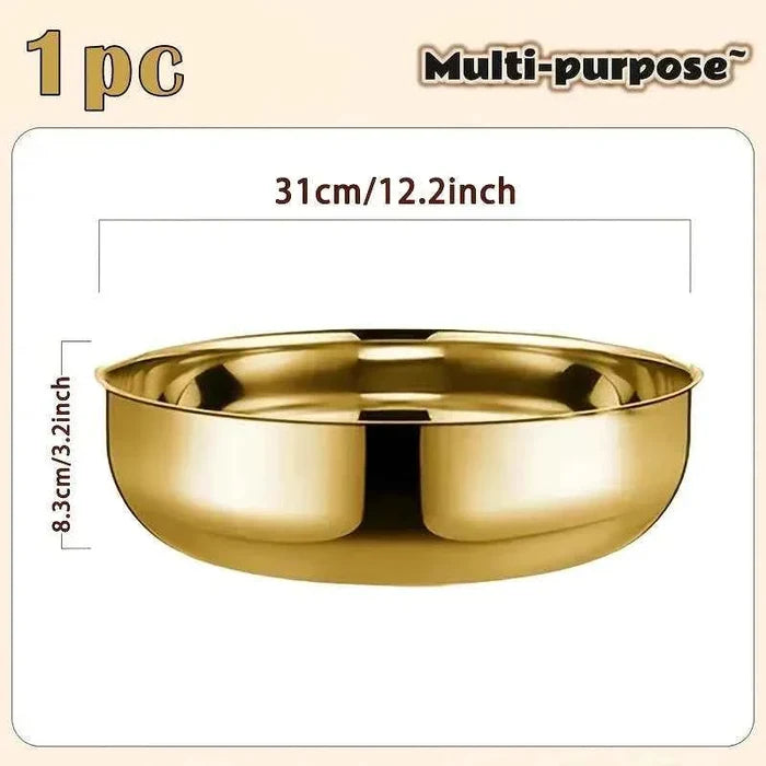 Stainless steel mixing bowl from ShopHub NZ, large capacity for versatile kitchen use, shiny and durable for baking and cooking.