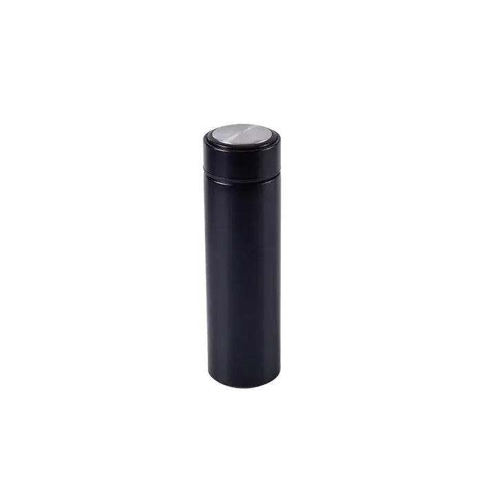 Habicare stainless steel thermos bottle in black, 500ml capacity, featuring a sleek design for hot and cold beverages