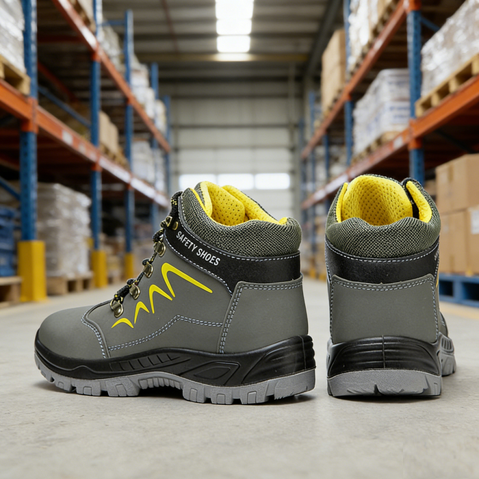 Steel cap safety work boots by dealonline.co.nz with waterproof and puncture-resistant features, suitable for industrial use.