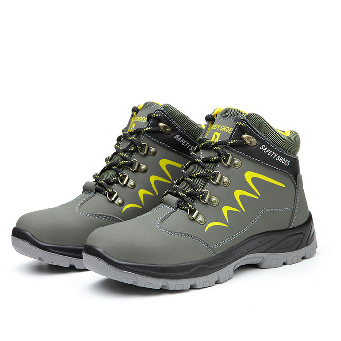Steel cap safety work boots from dealonline.co.nz featuring waterproof and puncture-resistant industrial footwear.
