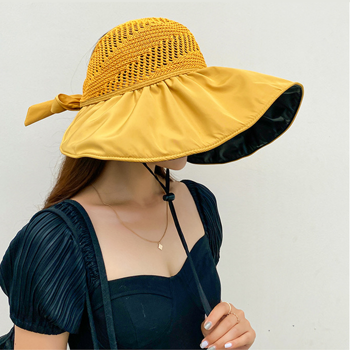 Wide brim outdoor sun hat by dealonline.co.nz, UV protection bucket hat available in three colors, perfect for fishing and hiking.