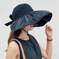 Wide brim sun hat by dealonline.co.nz, outdoor fishing and hiking cap with UV protection in three colors, lightweight and breathable.