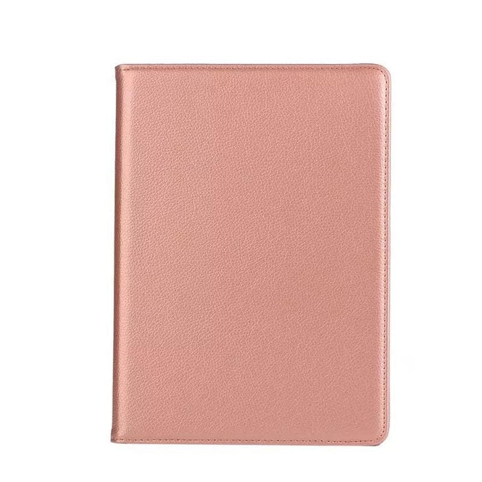 Rose gold synthetic leather cover for iPad Pro 11-inch 2nd gen (2020) by 9eight5, showing the front view with textured finish.