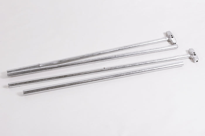 Galvanized steel pipes with fittings, designed for building robust structures and frameworks.