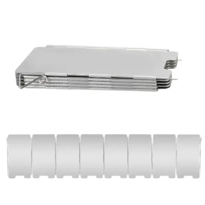 Tall aluminium stove windscreen for gas burners, foldable and durable, designed to shield and protect outdoor cooking setups.