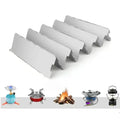 Tall aluminium stove windscreen by Habicare, foldable gas burner shield for outdoor cooking, lightweight and durable SS material.