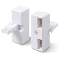 Eldertech double telephone adaptor connecting two phone lines for home or office use.