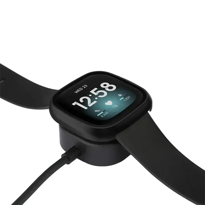 Habicare tempered glass case for Fitbit Sense TWS smartwatch, providing screen protection with a clear, durable design.