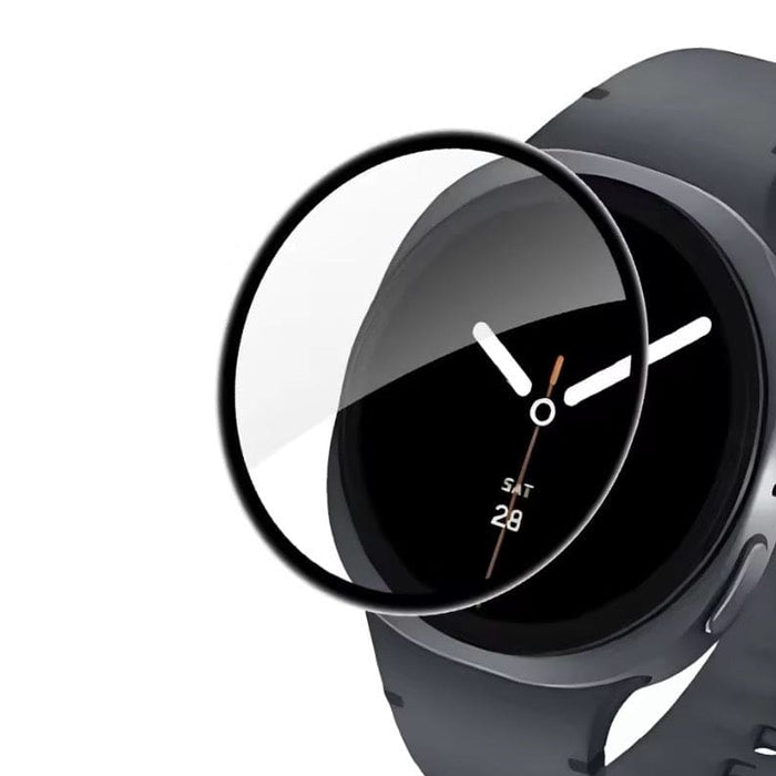 Clear tempered screen protector for Samsung Galaxy Watch 8 40mm, designed to protect the round watch display.