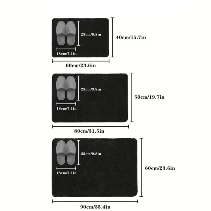 Habicare thick absorbent bathroom mat with non-slip solid color design, suitable for floor and door use.