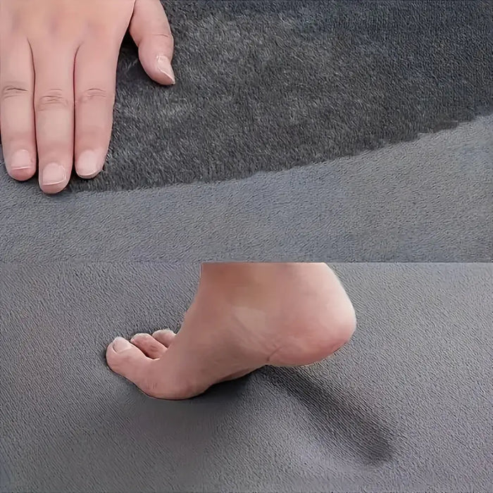 Habicare thick absorbent bathroom mat with non-slip solid color design, ideal for bathroom floors and doors.
