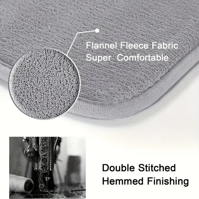 Habicare thick absorbent bathroom mat with non-slip solid color design, suitable for floor and door use, available in five colors.