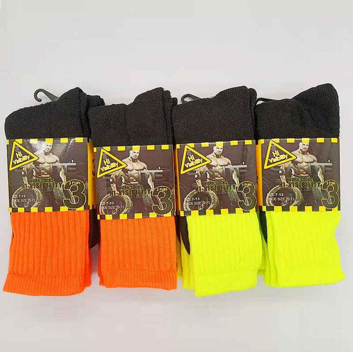 Set of 12 men's thick crew socks from dealonline.co.nz, long work and casual socks in bulk package, comfortable and durable.