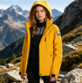 Yellow heated jacket with thick lining and waterproof design, ideal for cold weather from dealonline.co.nz.