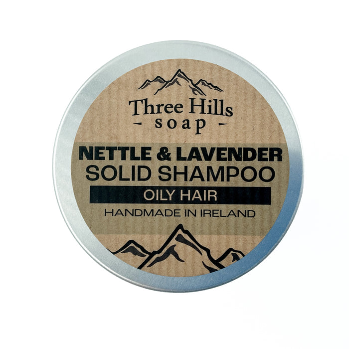 Three Hills Solid Shampoo -Nettle & Lavender -Oily Hair 70g