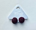 Tintsaba - Woven Sisal Disc Purple Earrings