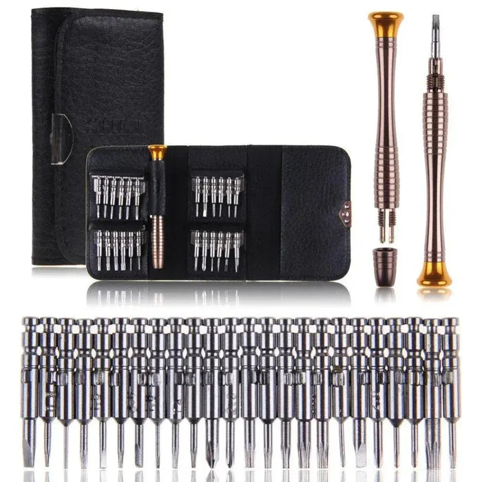 Habicare 25-in-1 Torx precision screwdriver set with multiple interchangeable tips, ideal for detailed electronics and repair work.