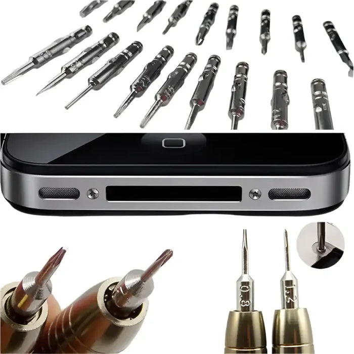 Habicare 25-in-1 HBC Torx precision screwdriver set with multiple interchangeable bits and ergonomic handles.