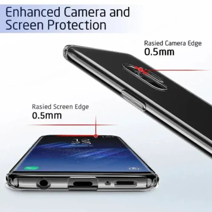 Clear soft case for Samsung Series 9eight5 by Habicare, showcasing a transparent, flexible protective cover for the phone.