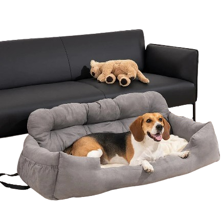 Habicare Travel Bolster Dog Car Bed in SS size, with padded sides and soft interior for comfortable pet travel.