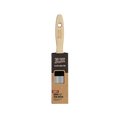 Paint brush with wooden handle and packaging labeled 'Two Fussy Blakes' on a white background