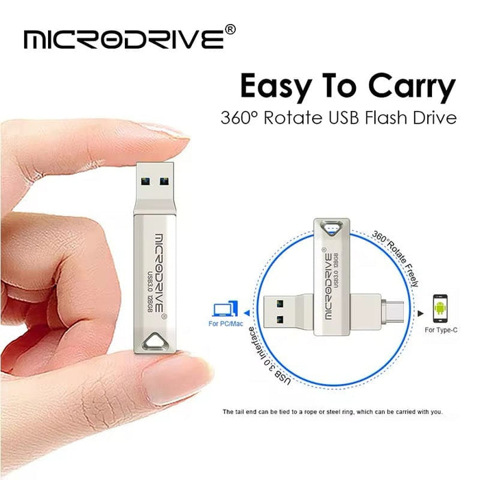 9eight5 64GB Type C flash drive with sleek design and USB-C connector, ideal for fast data transfer and portable storage.