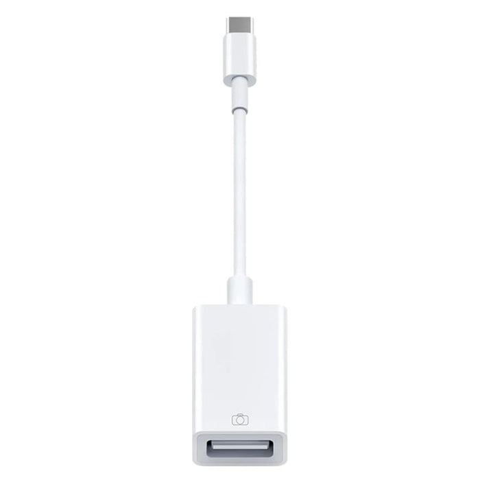 9eight5 Type-C to USB adapter connected to a USB-C cable, compact electronics accessory for device connectivity.