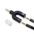 techplus U-type dual 3.5mm headphone audio splitter adapter for mobile phones and headsets, showing the cable and connectors
