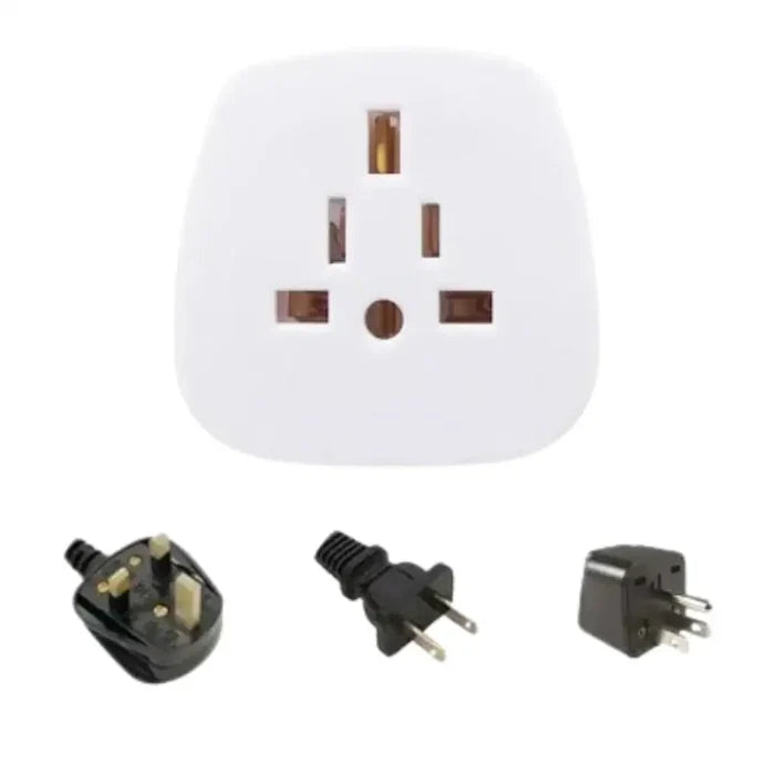Habicare 9eight5 UK/US to AU power plug adapter, 10A 250V, white, for converting UK or US plugs to Australian outlets.